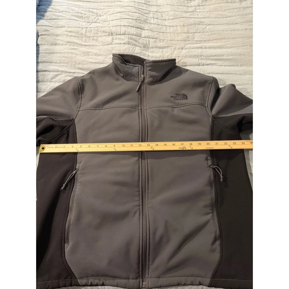 The North Face WindWall Fleece Lined Softshell Jacket Mens XL GreyBlack Full Zip
